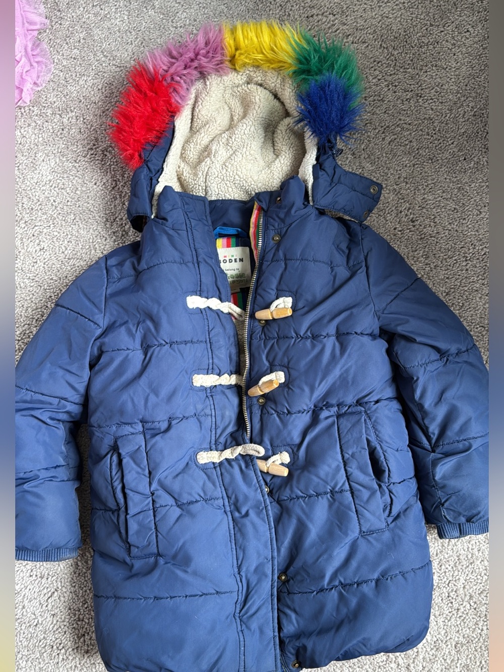 Mini Boden 5/6 longline puffer jacket